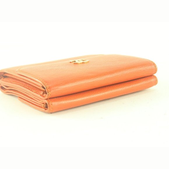 Chanel Orange CC Compact Trifold Wallet 2CC712K - Picture 9 of 12